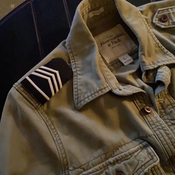 Abercrombie & Fitch Olive Green Shirt Jacket - Picture 4 of 6